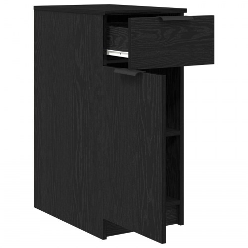 Skrivebordsskab i Sort Egetræ - 33x50x75 cm - Fremstillet af Ingeniørtræ