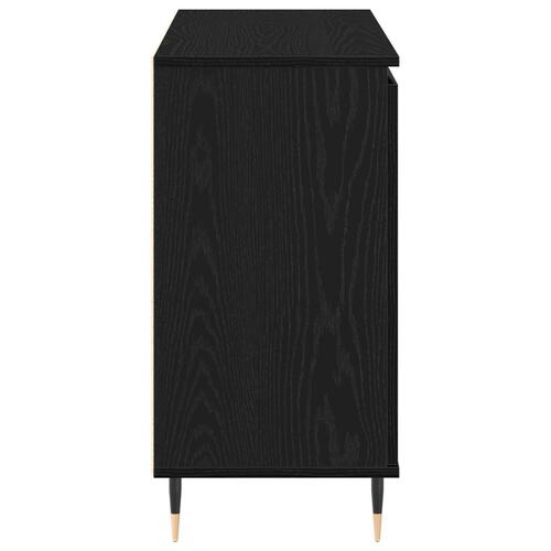 Skænk med Døre & Skuffer Sort Eg 101,5x35x70 cm