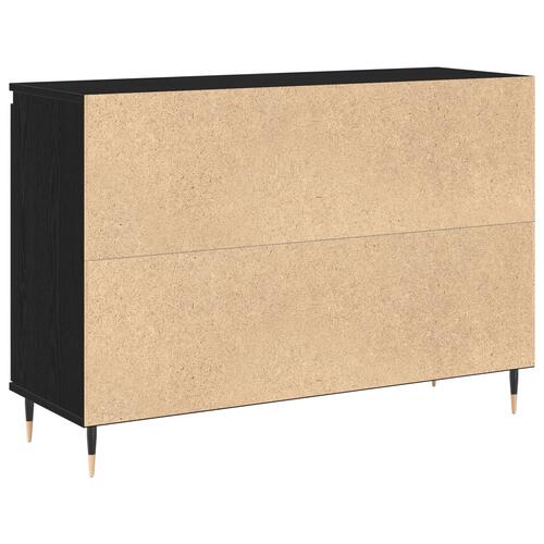 Skænk med Døre & Skuffer Sort Eg 101,5x35x70 cm