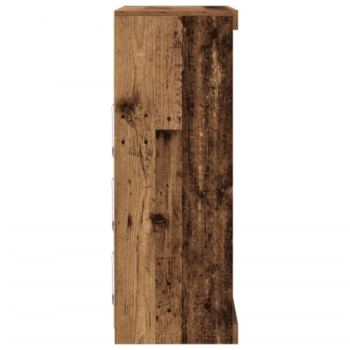 Skabs med LED Lygter Gamle Træ 41x37x100 cm