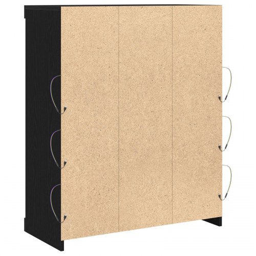 Sideboard med LED Lys Sort Eg 41x37x100 cm