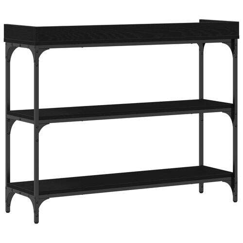 Konsolbord Sort Eg 100x30x80 cm Konstrueret Træ og Stål