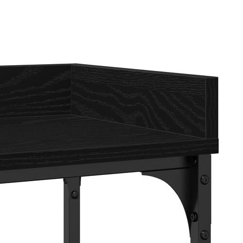 Konsolbord Sort Eg 100x30x80 cm Konstrueret Træ og Stål