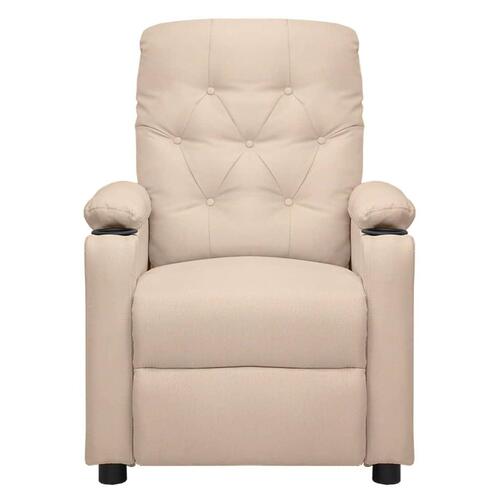 Eldrevet massagestol stof cremefarvet