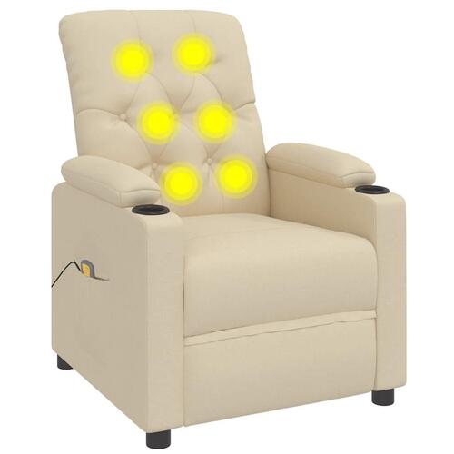 Massagestol stof cremefarvet