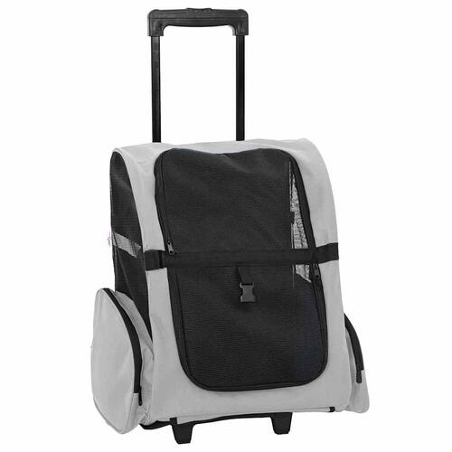 Kæledyrsvogn 3-i-1 design grå 48x32x57 cm oxfordstof