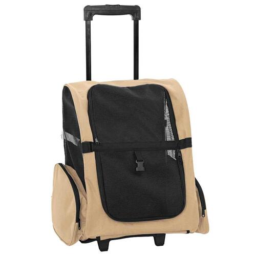 Kæledyrsvogn 3-i-1 design sand 48x32x57 cm oxfordstof