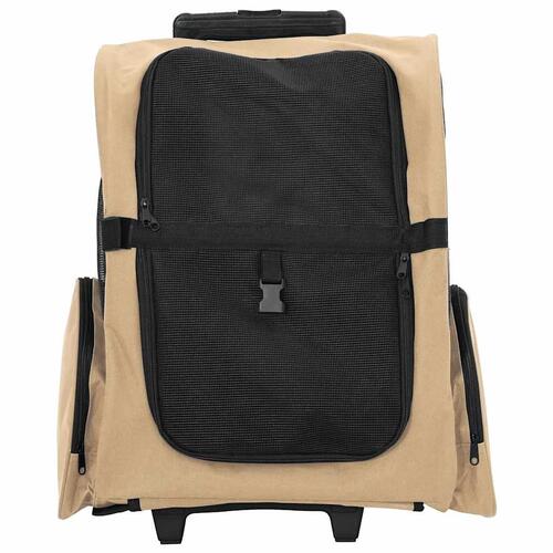 Kæledyrsvogn 3-i-1 design sand 48x32x57 cm oxfordstof