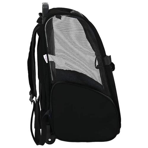 Kæledyrsvogn 3-i-1 design sort 48x32x57 cm oxfordstof