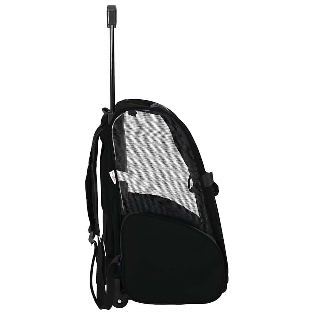 Kæledyrsvogn 3-i-1 design sort 48x32x57 cm oxfordstof