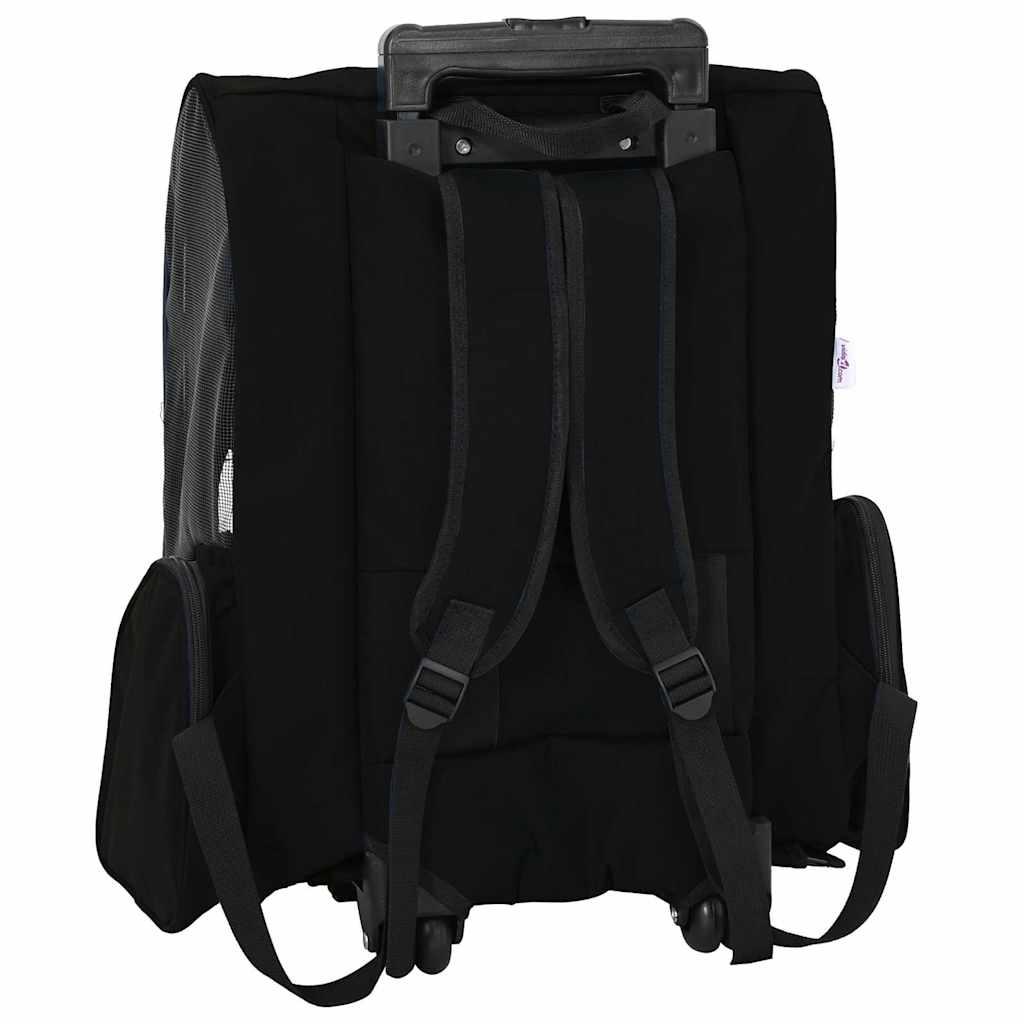 Kæledyrsvogn 3-i-1 design sort 48x32x57 cm oxfordstof