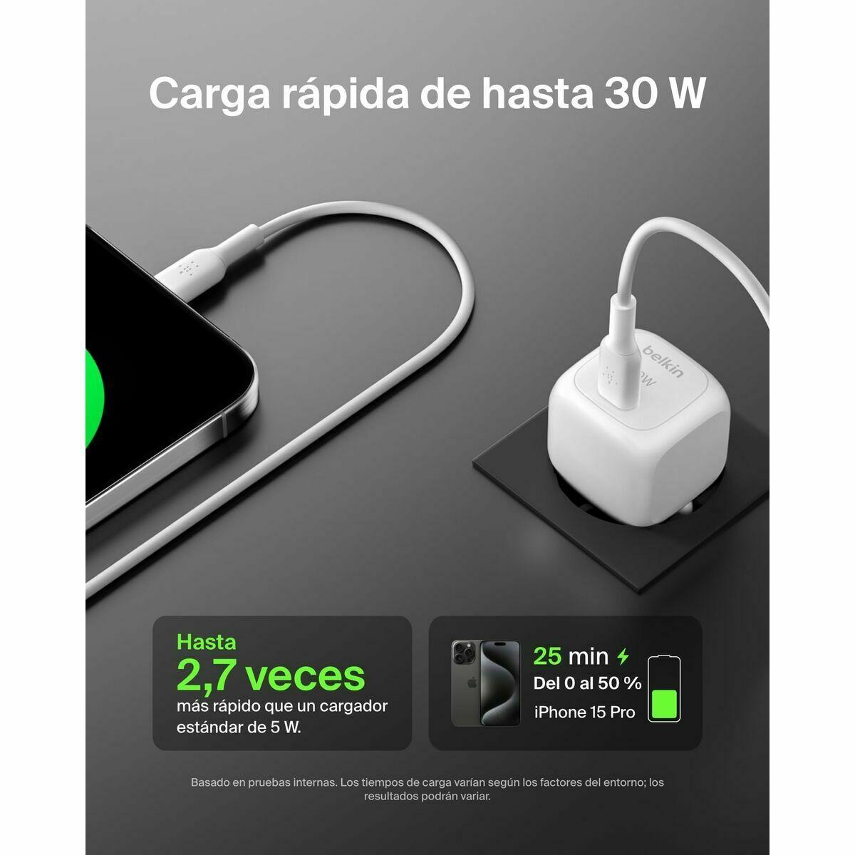 Belkin USB‑C oplader 30 W - Hvid (WCA008KQWH) billede
