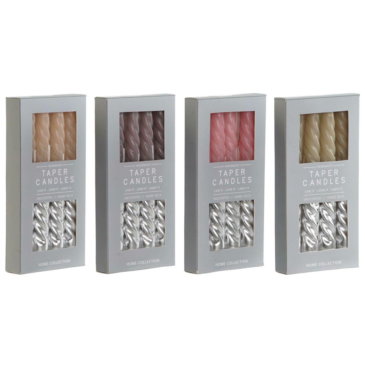 Lyssæt - to-farvede stagelys, 2 × 2 × 18,5 cm, 4 stk