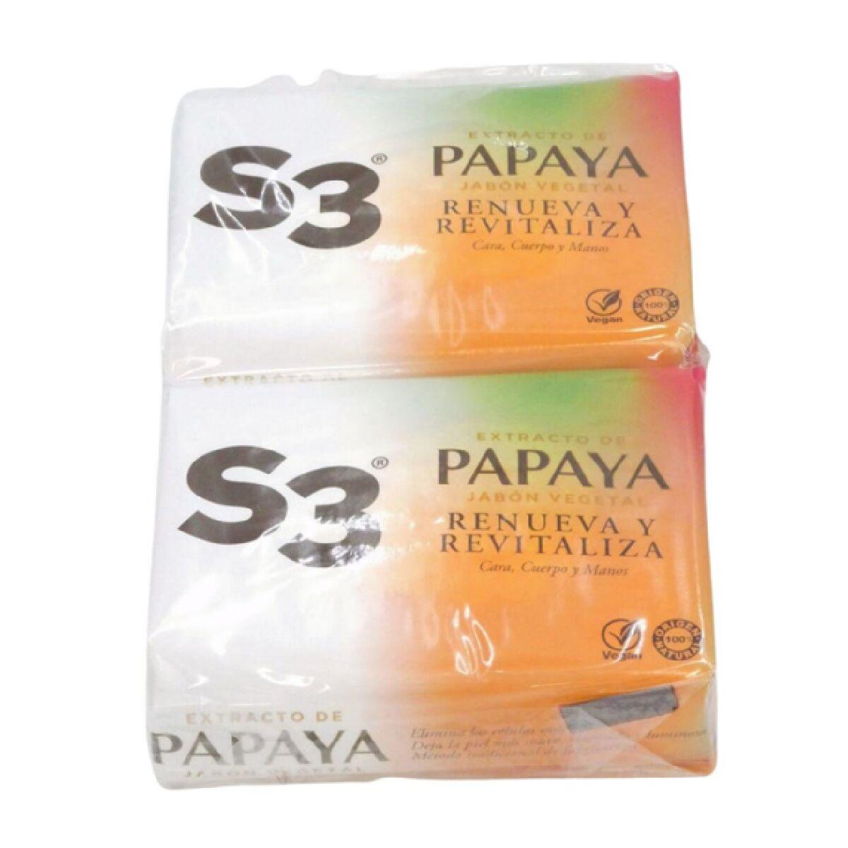 S3 sæbebar Papaya 125 g - 2 stk.