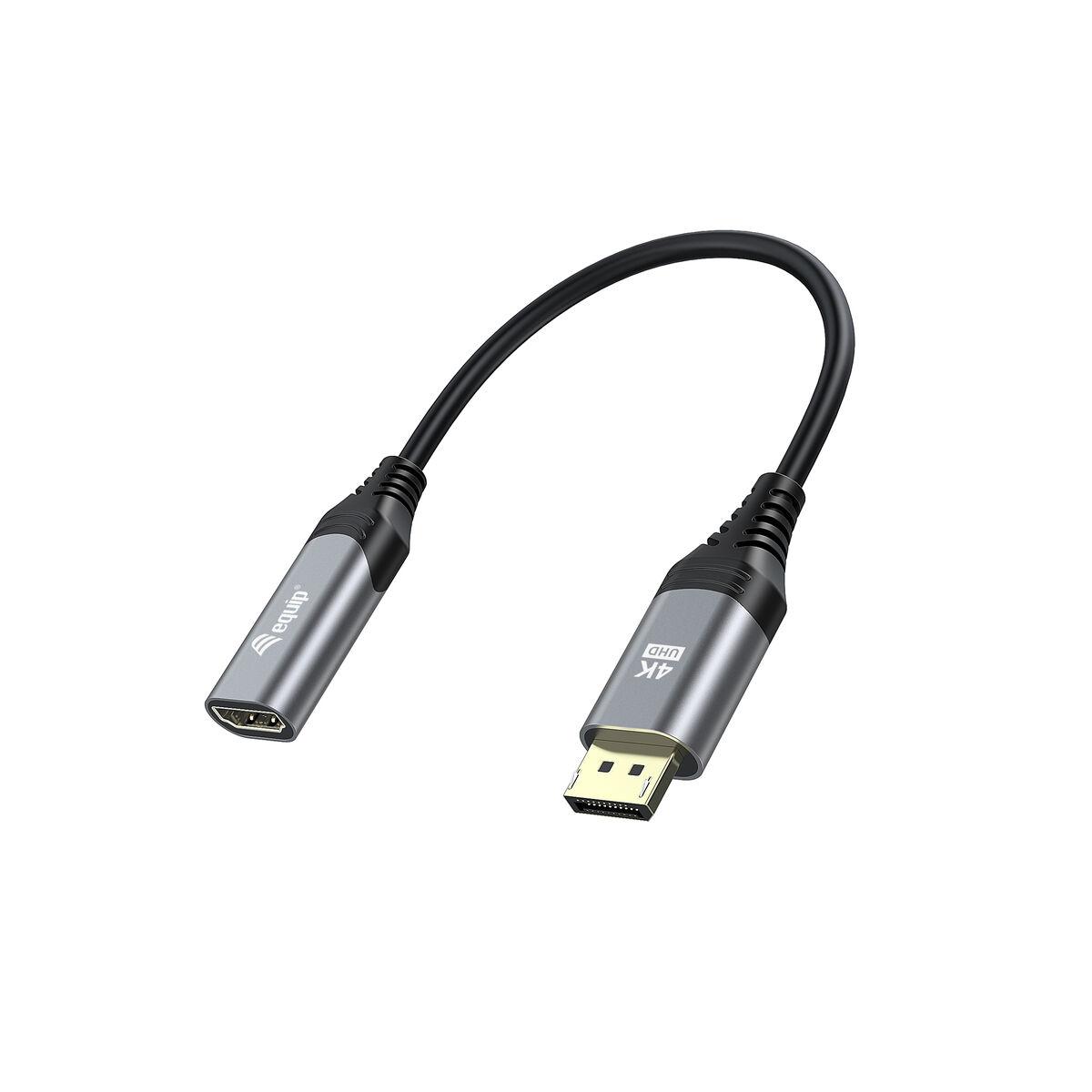 Equip DisplayPort til HDMI-adapter, 15 cm - Sort/Gylden
