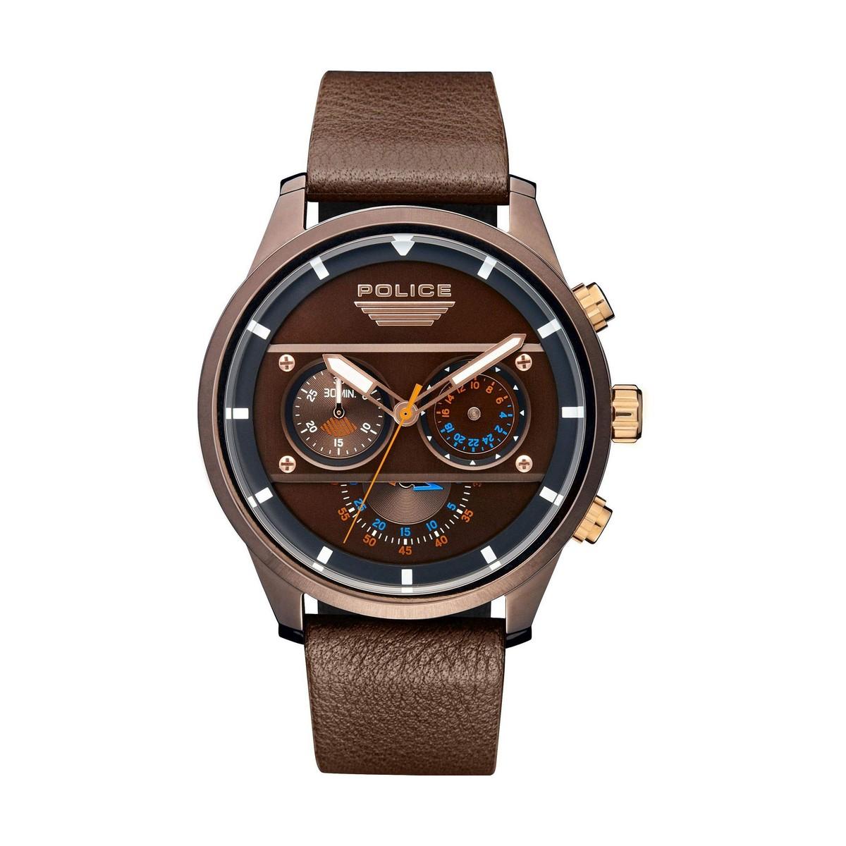 Police R1471607007 unisex armbåndsur - brun, Ø 49 mm