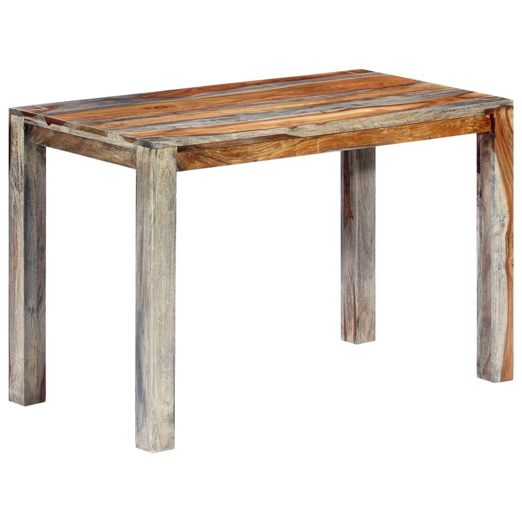 Spisebord massivt sheeshamtræ 118 x 60 x 76 cm grå