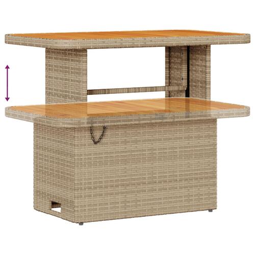 8 delers havemøbel sæt med puder beige poly rattan akacie, 3 delers havemøbel sæt med puder beige poly rattan akacie