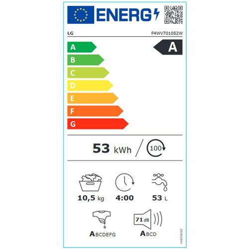 Vaskemaskine LG F4WV7010S2W Hvid 1400 rpm 10,5 kg