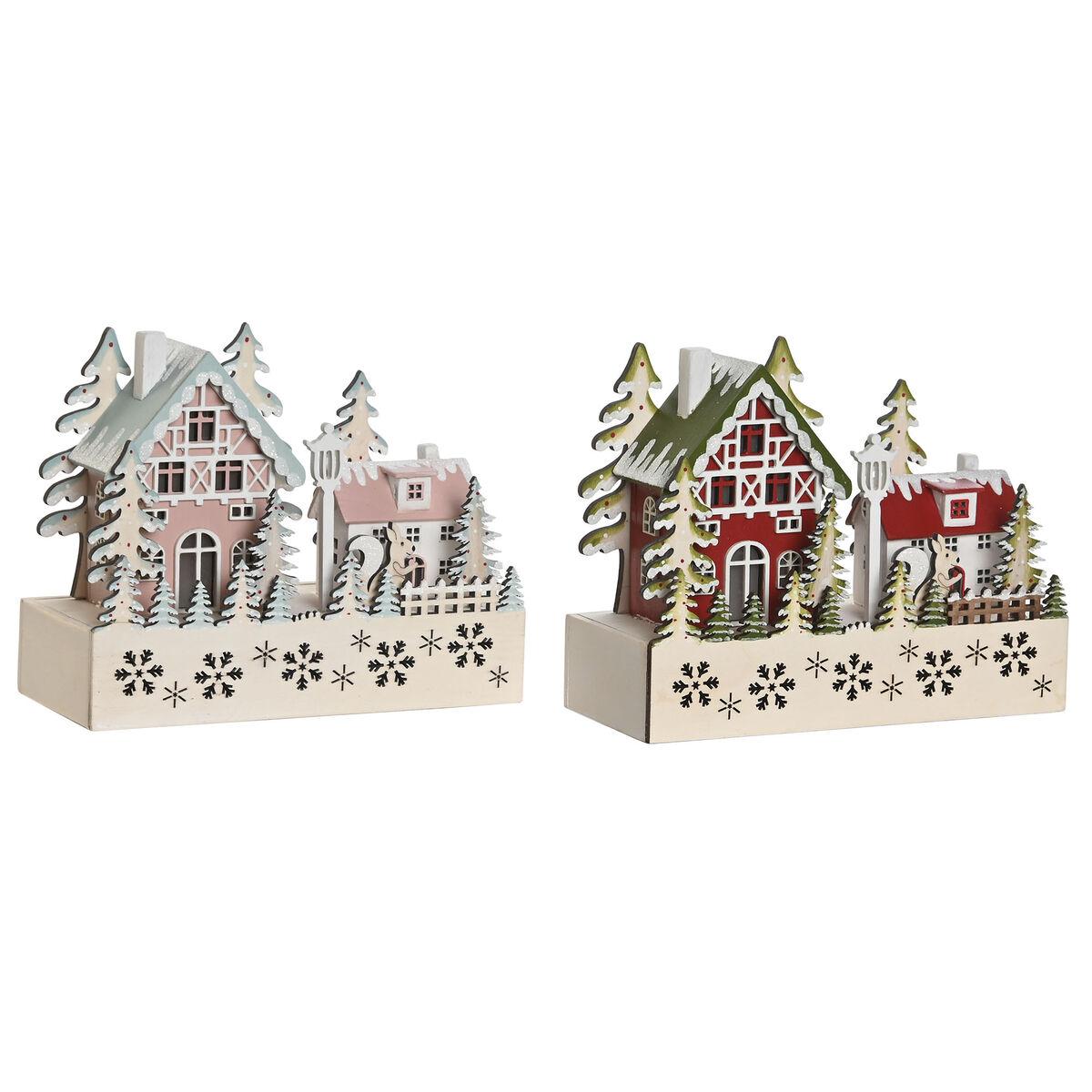 Juledekoration med LED - Rød/Pink, 21 × 9,5 × 19 cm (2 stk)