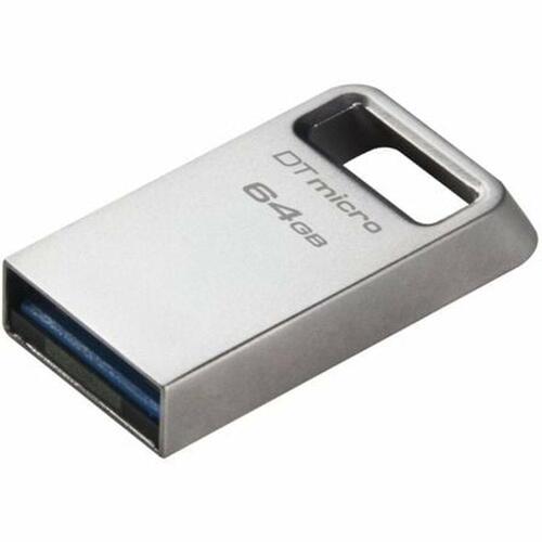 USB-stik Kingston Micro 64 GB Sort Sølvfarvet