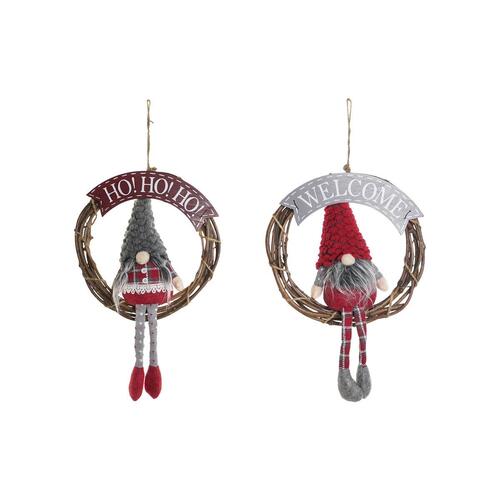 Adventskrans DKD Home Decor Multifarvet Træ 30 x 7 x 46 cm (2 enheder)
