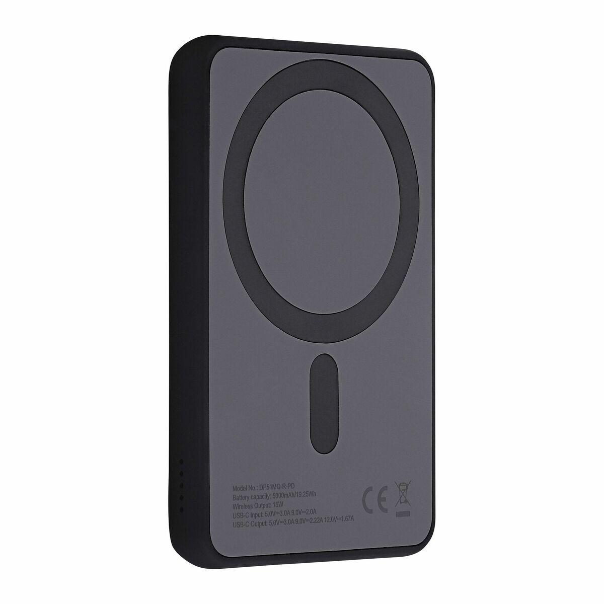 T'NB Powerbank 5.000 mAh Sort med MagSafe og USB‑C