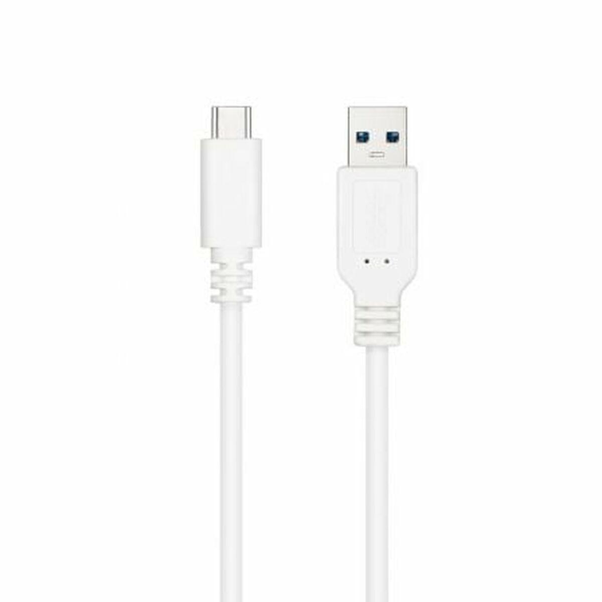USB-C-kabel til USB NANOCABLE 10.01.4002-W 2 m Hvid