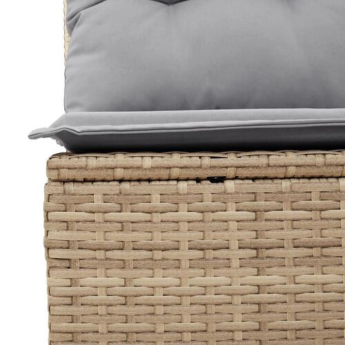 8 Delers Have Sofa Sæt med Puder Beige Poly Rattan Akacia, 3 Delers Have Spisesæt med Puder Beige Poly Rattan Akacia