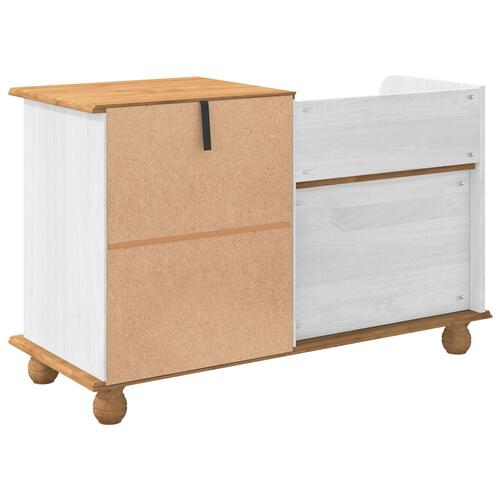 Entre opbevaringsbænk ASKIM Hvid 100x39x62 cm Massiv Træ Fyr