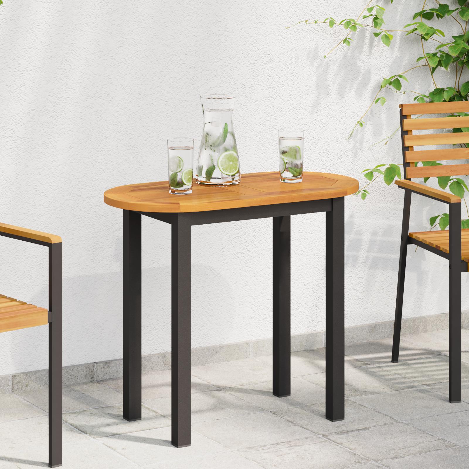 Bordplade 80x40x2,2 cm Oval Solid Wood Akacietræ