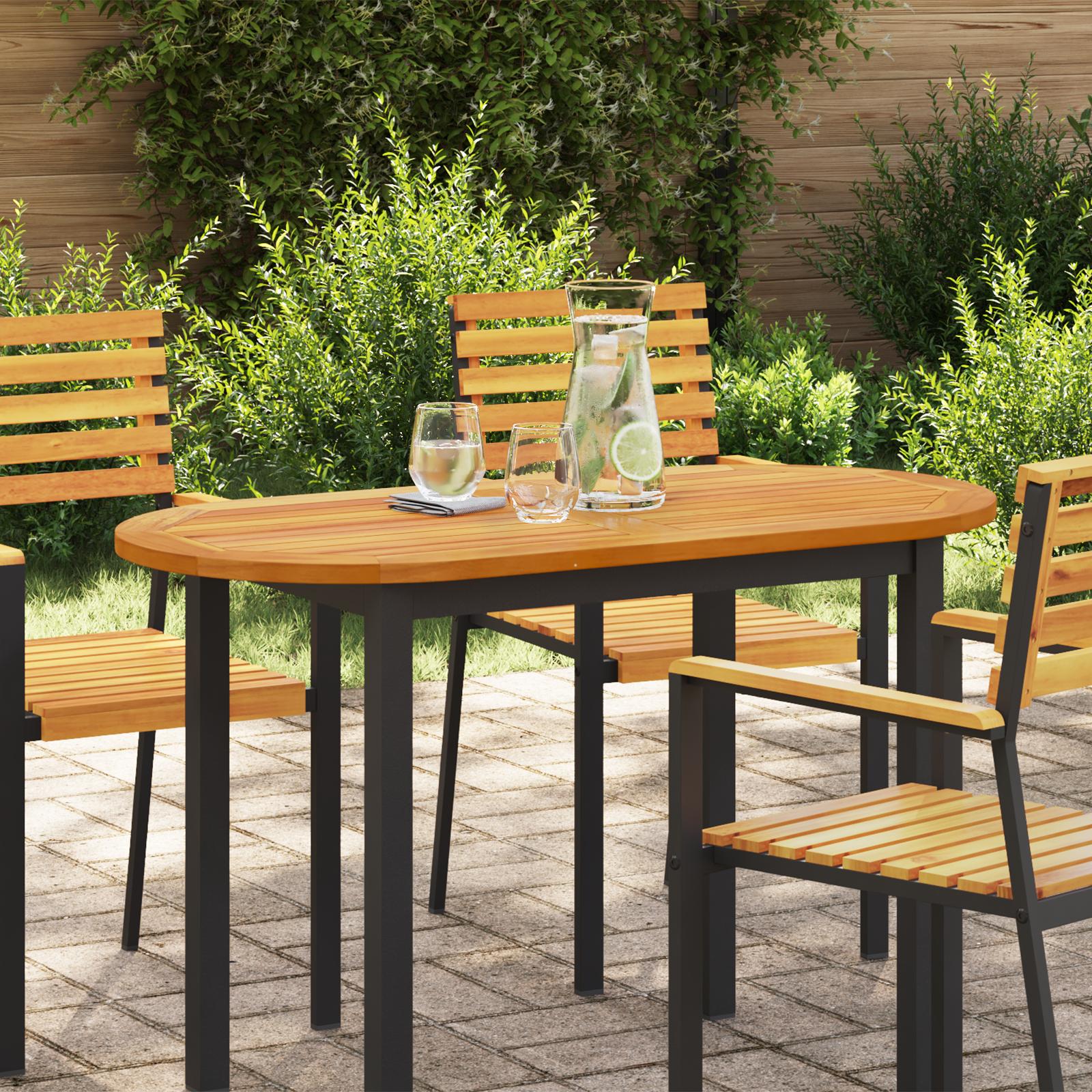 Bordplade 110x55x2,2 cm Oval Massivt Træ Akacia