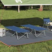 Foldbar camping sengesæt Blå Stof og metal Kompakt Sammenfoldelig