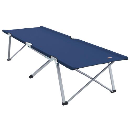 Foldbar camping sengesæt Blå Stof og metal Kompakt Sammenfoldelig