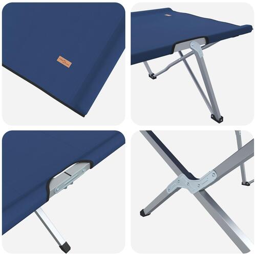 Foldbar camping sengesæt Blå Stof og metal Kompakt Sammenfoldelig