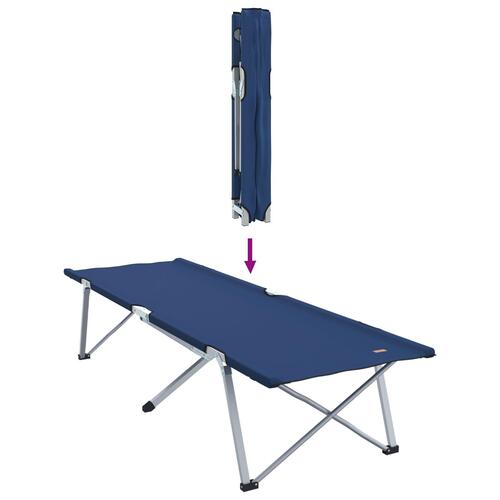 Foldbar camping sengesæt Blå Stof og metal Kompakt Sammenfoldelig