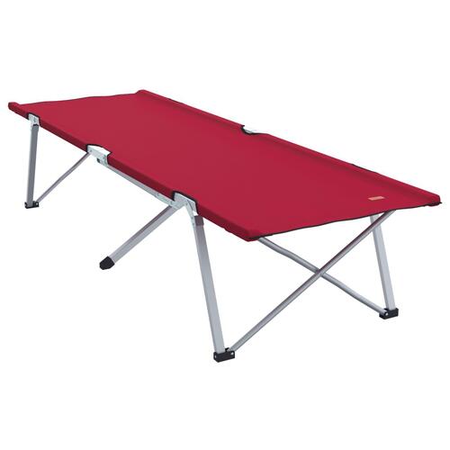 Foldbar Lounge Seng Rød Metal, Stof Standard Sammenfoldelig