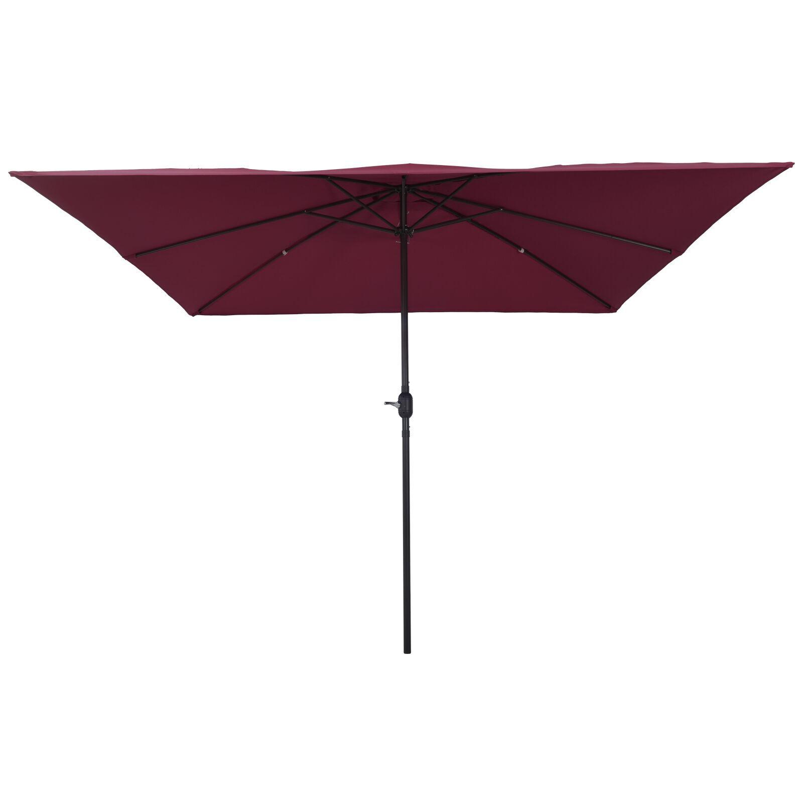 Square Garden Parasol 295x245 cm Bordeaux Rød
