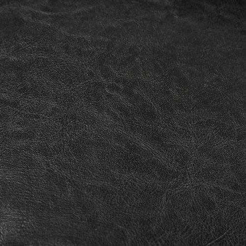 Lænestol med fodskammel kunstlæder sort