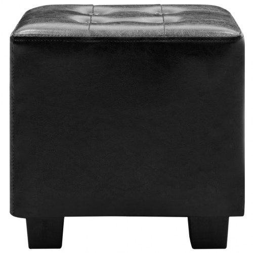 Lænestol med fodskammel kunstlæder sort