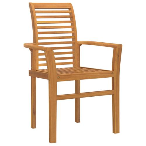 Stabelbare Havestol 4 stk Massivt Træ Teak