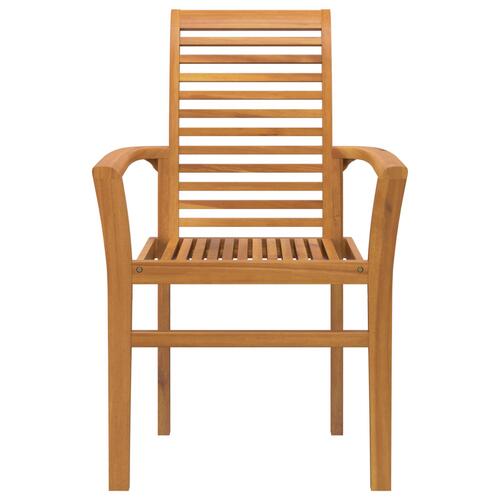 Stabelbare Havestol 4 stk Massivt Træ Teak