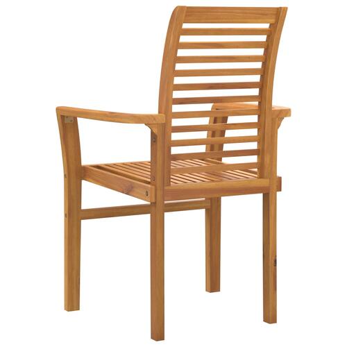 Stabelbare Havestol 4 stk Massivt Træ Teak