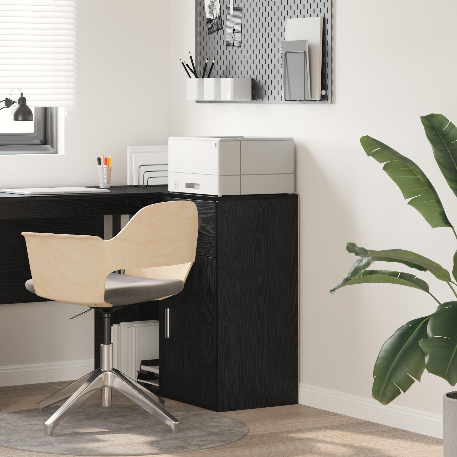 Sort Eg Opbevaringsskab Sort Eg MDF med Sort Eg Veneer Mellem