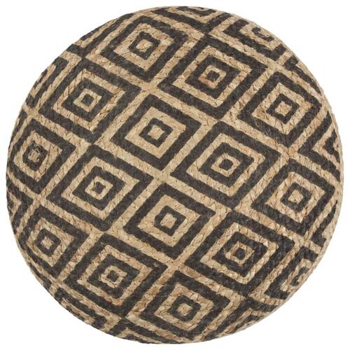 Håndlavet puf 45 x 30 cm jute sort
