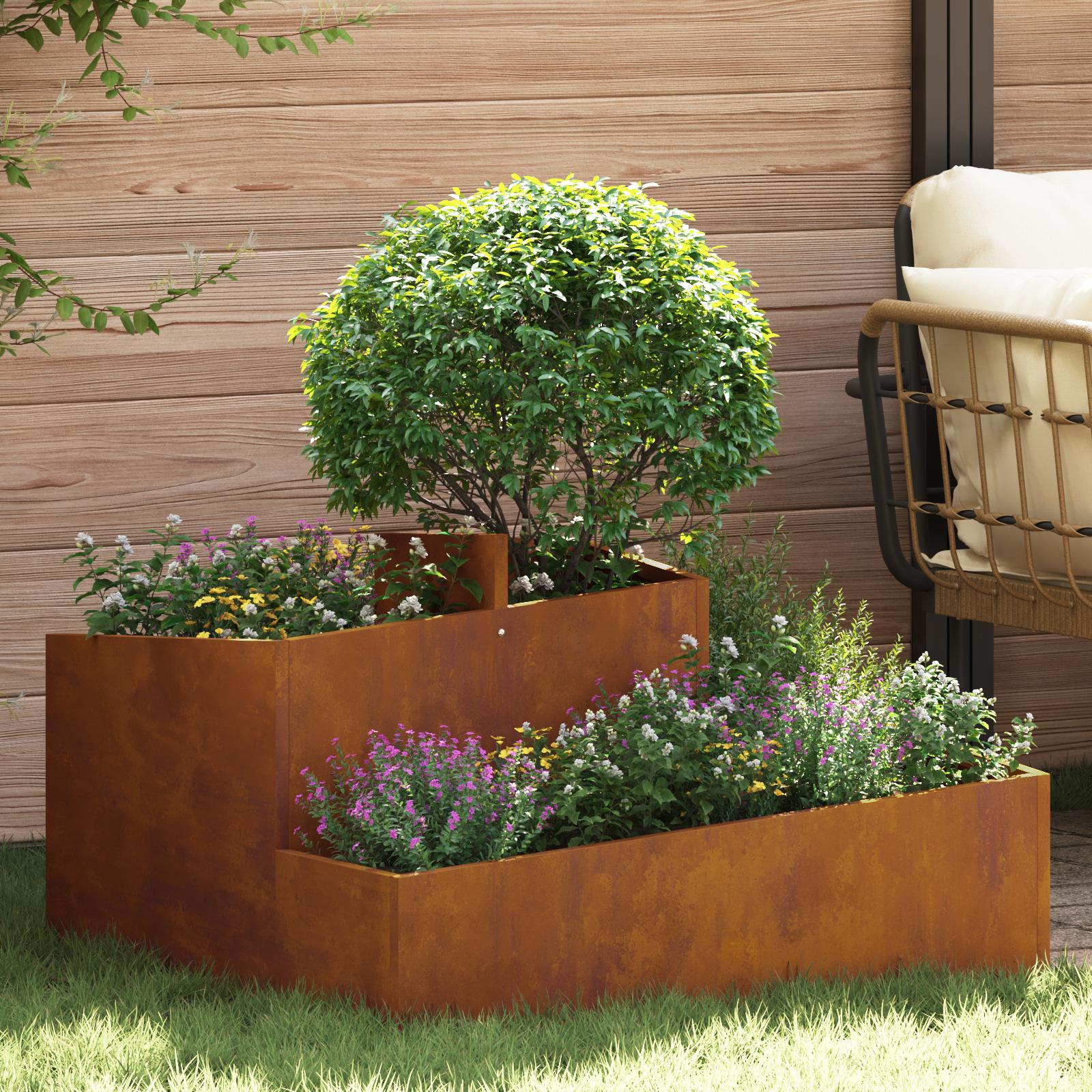 Blomsterpotte 80x80x50 cm Vejrslidende Stål