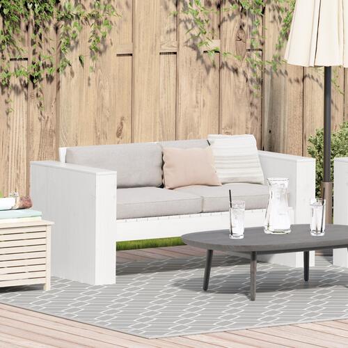 Havemøbel Sofa 2-Personers 134x60x62 cm Hvid Massivt Træ Fyrretræ