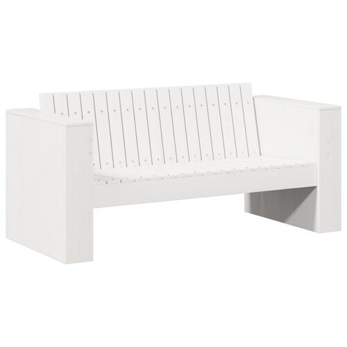 Havemøbel Sofa 2-Personers 134x60x62 cm Hvid Massivt Træ Fyrretræ