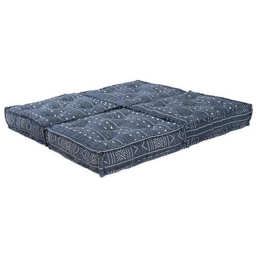 Modulær pouf sofa til 2 personer i konvertibel indigo stof