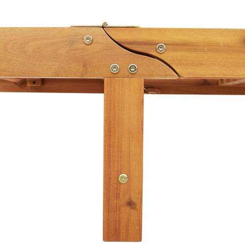Solstole 2 stk med puder og hjul beige solidt akacietræ, foldestol med hjul og pude beige solidt akacietræ